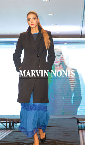 Marvin Nonis Ladies Long Black Coat